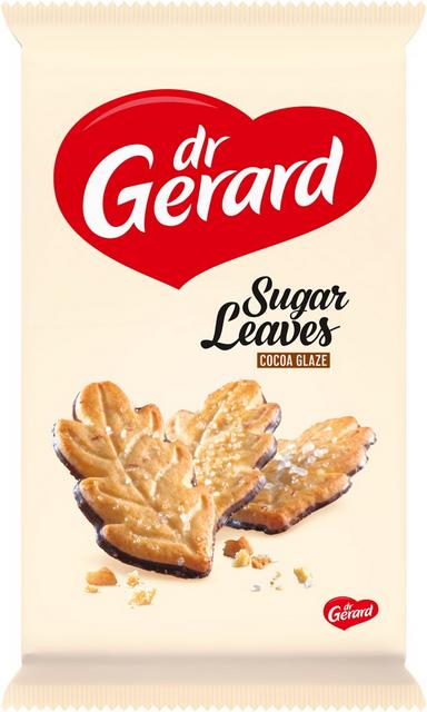 Levél alakú mártott keksz cukorszórattal 165g