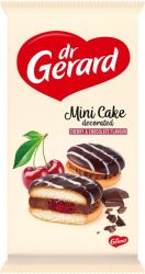 MINI cakes - Piskóta csokoládés krémmel és cseresznye ízű töltelékkel tetején kakaós és fehér bevonattal díszítve 165g