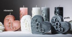 r - LOVE rustic, illatos szív gyertya