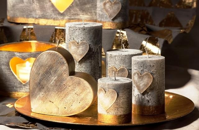 r - GOLDEN HEART, szív gyertya