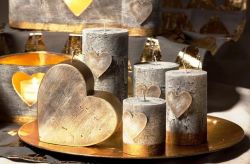 r - GOLDEN HEART, szív gyertya