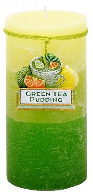 Gyertya - Green Tea Pudding, henger (70x140)