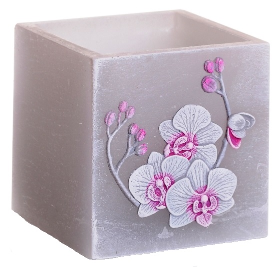 Gyertya - Orchid VELVET, kocka 110x105