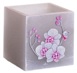 Gyertya - Orchid VELVET, kocka 110x105