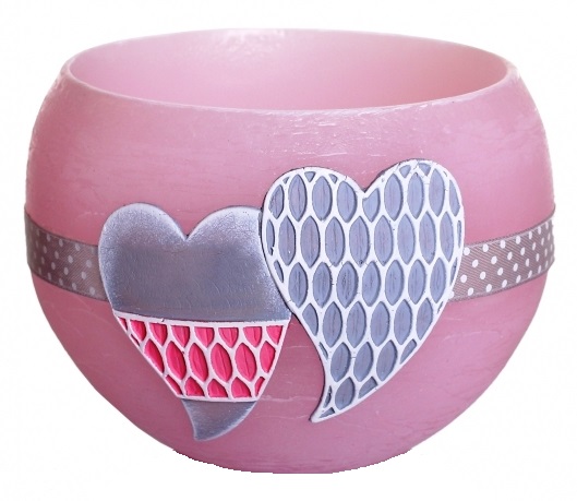 Gyertya - NEW Two Hearts, poharas (120)