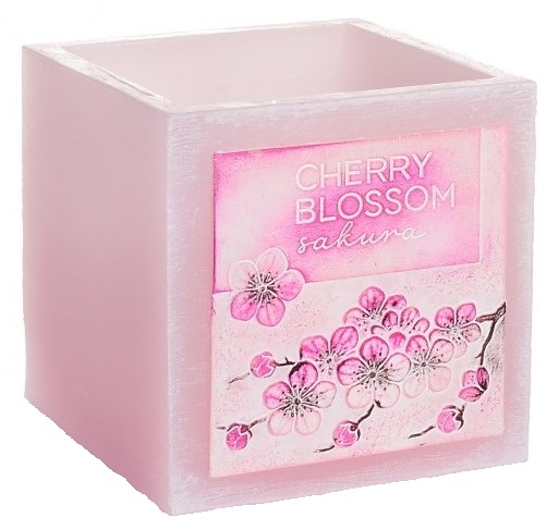 Gyertya - Cherry Blossom, kocka