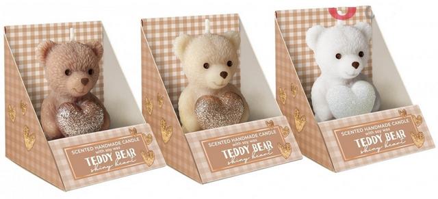 FB - Bear Shiny Heart figurka 70mm, gyertya